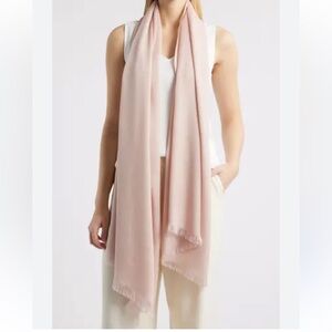 NORDSTROM pink metallic lightweight wrap scarf